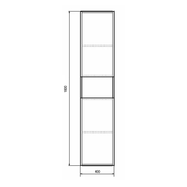 Пенал подвесной Comforty Бордо 400x320x1600 дуб темно-коричневый (00-00007266)