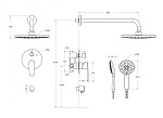 Система душевая Cezares Stylus черный матовый (STYLUS-DSET-NOP)