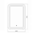 Зеркало Azario Мальта 400х700 LED-подсветка с диммером, сенсорный выключатель (ФР-00001372)