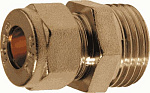 Соединение прямое 10*1/2"Н TeRma (обжим, латунь) (06304)