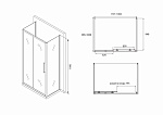 Душевой уголок Abber Schwarzer Diamant 100x180 стекло прозрачное, профиль черный (AG30180BH-S100B-S100B)