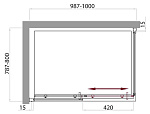 Душевой уголок BelBagno Uno 100x80x185 стекло прозрачное, профиль хром (UNO-AH-1-10/80-C-Cr)