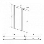 Душевая шторка на ванну Aquanet Alfa 4 NF6222-pivot 122х140 стекло прозрачное