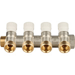 Коллектор 4 отвода регулируемый 1"x1/2"(16) Stout (никель) (SMB-6851-011204)