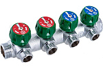 Коллектор 4 отвода регулируемый 3/4"x1/2" Stout (хром) (SMB-6849-341204)