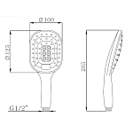 Лейка душевая TERMA/Melodia 3 функции 100х130 L260 хром (20600/MKP20600)