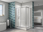 Душевой уголок BelBagno DUE 120x80 стекло прозрачное, профиль хром (DUE-AH-2-120/80-C-Cr)