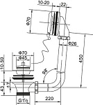 Обвязка для ванныс пробкой на цепочке хром Belbagno (BB-OVF-02-CRM)