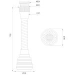Аэратор Melodia М22хМ24 с гиб. удлин. 14см, 2 функц., нерж.сетка, черный (MKP20395BL)