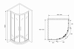 Душевой уголок Abber Schwarzer Diamant 100x100 стекло прозрачное, профиль профиль хром (AG01100)