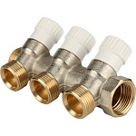 Коллектор 3 отвода регулируемый 3/4"x1/2"(16) Stout (никель) (SMB-6851-341203)