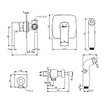Смеситель для биде Lemark Ursus черный с гигиеническим душем (LM7219BL)