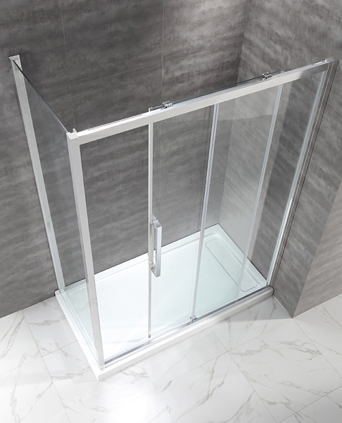 Душевой уголок Cezares Lux soft 120x80x200 стекло прозрачное, профиль хром (LUX-SOFT-W-AH-1-120/80-C-Cr-IV)