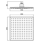 Верхний душ Swedbe Calypso 218x218 мм хром (5040)