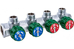 Коллектор 4 отвода регулируемый 3/4"x1/2" Stout (хром) (SMB-6849-341204)