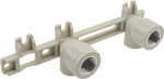 Водорозетка двойная на планке PP-R 20*1/2" В FV-Plast (латунь, серая) (AA255020012)