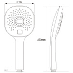 Лейка для душа Melodia Luxe d120 мм чёрная, 3 функции (MKP26311BL_bk)