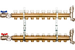Коллекторная группа 10 отводов 1"x3/4"(18)EK в сборе без расходомеров Stout (латунь) (SMB-0468-000010)