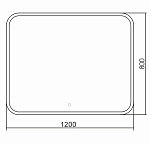 Зеркало Azario Стив-6 1200х800 часы+сенсор выкл + подогрев+ радио, bluetooth+ термометр, диммер-сенсор (ФР-00002231)