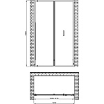 Душевая дверь Berges Legos LS-4 120x195 стекло прозрачное, профиль хром (62030)