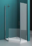 Уголок душевой Belbagno Kraft 90x195 стекло прозрачное с рисунком, профиль хром (KRAFT-P-1-90-C-Cr-L)