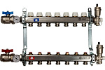 Коллекторная группа 7 отводов 1"x3/4"(18)EK в сборе без расходомеров Stout (нерж.сталь) (SMS-0912-000007)