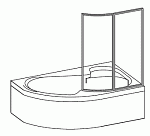 Душевая шторка на ванну Ravak Supernova VSK2 Rosa 170 170х150 стекло transparent, профиль белый L (76LB0100Z1)