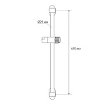 Душевая стойка Melodia d25, L=600, нерж., ABS, хром (MKP20153P)