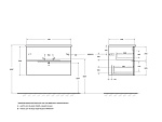 Тумба подвесная Cezares Duet 77x50 Sapfiro (DUET-80-2C-SO-SPF-P)
