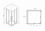 Душевой уголок Abber Schwarzer Diamant 80x80 стекло прозрачное, профиль профиль хром (AG02080H)
