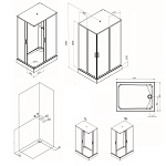 Душевая кабина AM.PM Gem 120x90 профиль матовый хром, стекло прозрачное (W90C-404-12090MT)