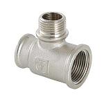 Тройник переходной 3/4"х1/2"х1/2" ВНВ Valtec (никель) (VTr.132.RN.050404)