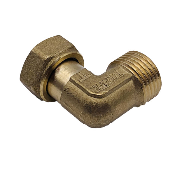 Угольник 1/2" ВН с накидной гайкой и плоской прокладкой Tiemme (латунь) 1500895 / 1527 Угольник 1/2" ВН с накидной гайкой и плоской прокладкой Tiemme (латунь) 1500895 / 1527