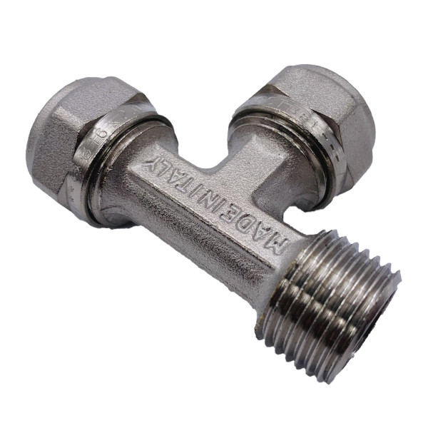 Тройник Tiemme 16х16х1/2"Н обжим (1600194) Тройник Tiemme 16х16х1/2"Н обжим (1600194)