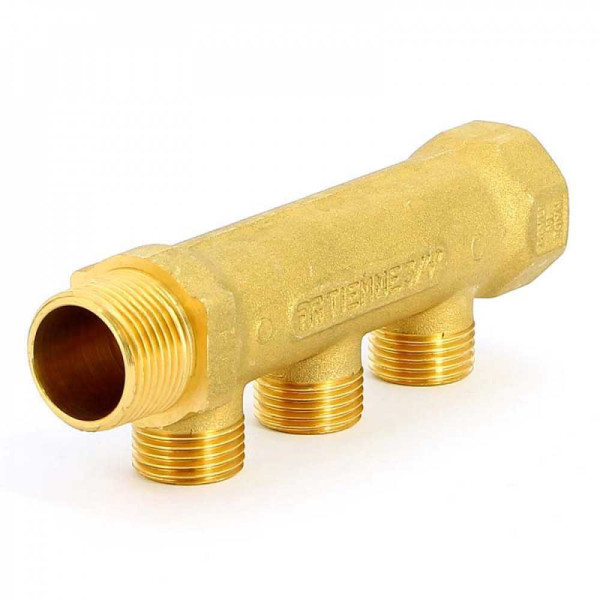 Коллектор "Tiemme" 3 отв. 3/4"*3/4(18) евроконус (латунь) (1910017) Коллектор "Tiemme" 3 отв. 3/4"*3/4(18) евроконус (латунь) (1910017)