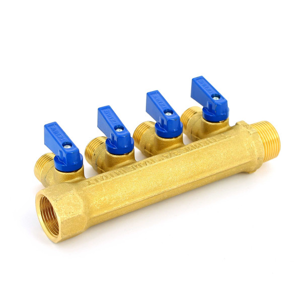 Коллектор с шаровыми кранами Tiemme NINO 4 выхода 3/4*1/2"(16) (латунь) (1820016) Коллектор с шаровыми кранами Tiemme NINO 4 выхода 3/4*1/2"(16) (латунь) (1820016)