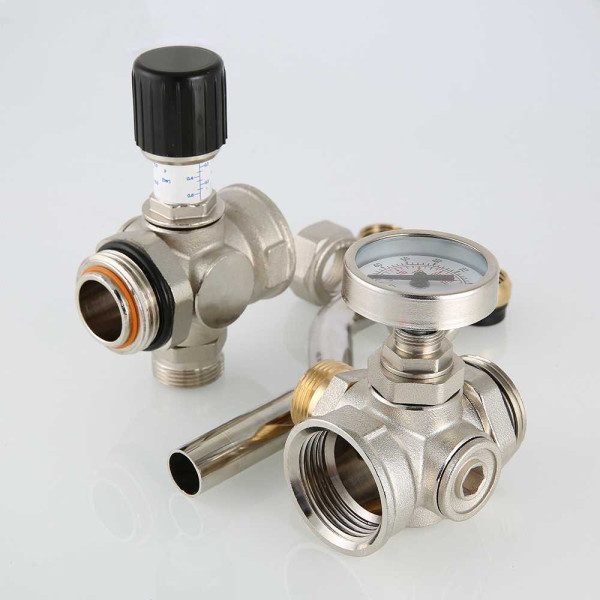 Байпас проходной с перепускным клапаном и термометром Valtec 200 мм. (VT.0667T.0.0) Байпас проходной с перепускным клапаном и термометром Valtec 200 мм. (VT.0667T.0.0)